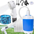 Portable Camping Shower with Adjustable Flow Camping Shower Pump - Rechargeable Outdoor Shower Head Sprayer Electric Outdoor Camp Shower Pump for Hiking RV Travel Pet &amp Car Wash Use