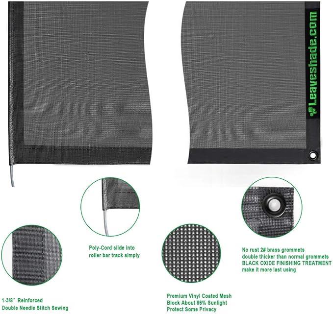 Tentproinc RV Awning Sun Shade Screen 10'X18'3'' (fit for 19' Awning)- Black Mesh Sunshade Block Patio Front Sun Light Motorhome Camping Trailer UV Sunblocker - 3 Year Warranty