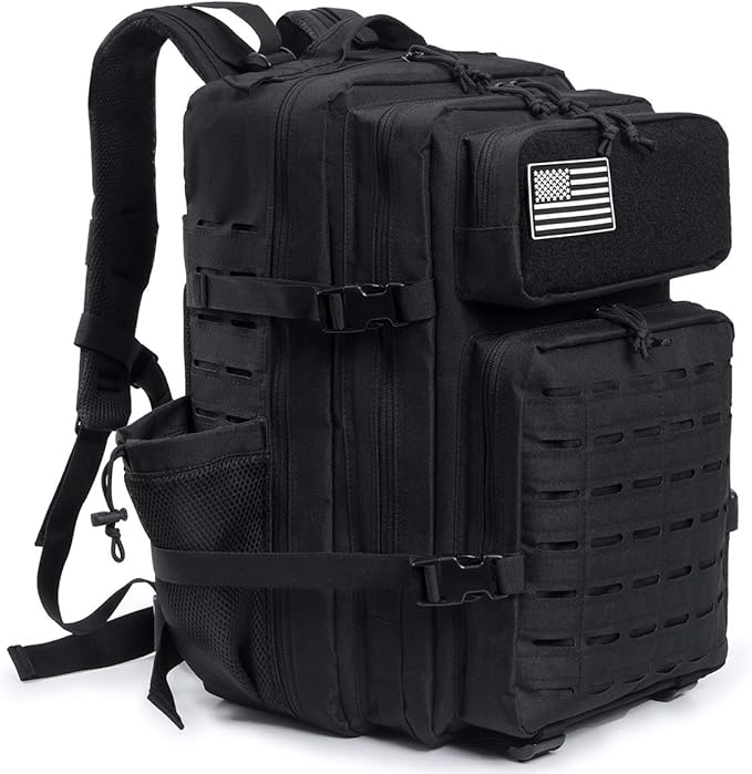 QT&ampQY 25L/45L Military Tactical Backpack For Men Molle Daypack 3 Day Bug Out Bag Hiking Rucksack With Bottle Holder