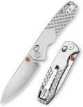 TRIVISA Pocket Knife 3'' M390 Blade Folding Knife for Men Women Titanium Handle Folding Pocket Knives with Clip Crossbar Lock Thumb Studs Opener EDC Knife for Camping Outdoor Hiking Dragonfly-O