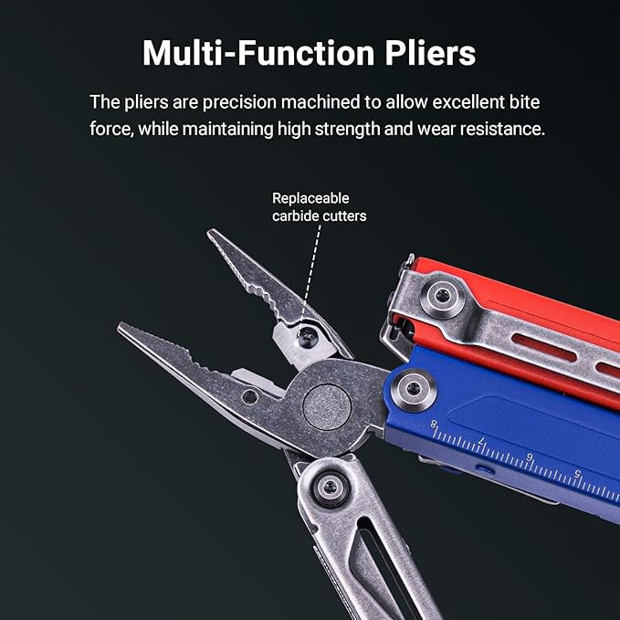 NEXTORCH PIONEER MT20 15-IN-1 Multi-tools Full-SizeVersatile Multi-tool Set with Scissors Needle Nose Pliers Pocket Clip Multi-tool (with Glass-breaker and Cuff key)