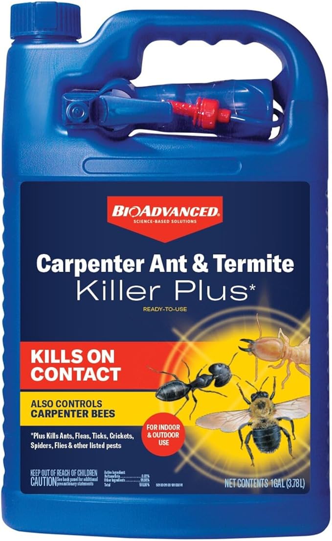 BioAdvanced Carpenter Ant &amp Termite Killer Plus Ready-to-Use 1 Gal Listed Insect Killer Bug Spray for Home