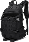 25L Small Tactical Backpack For Men Military Waterproof Backpack With Multiple Pockets 3-Day Bug Out Bag Molle Backpacks For Camping Hiking Military Traveling (Black)