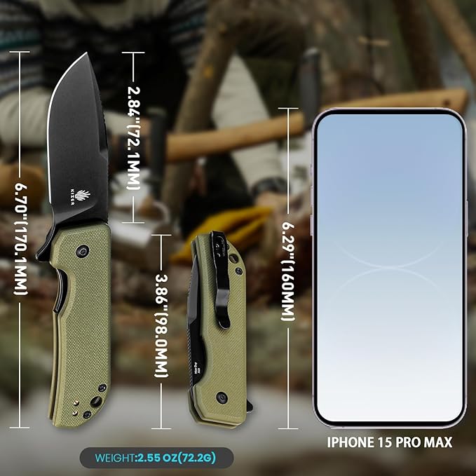 Kizer Nice Guy Folding Knife 2.84 Nitro V Blade Lightweight Camping and Hiking Knife G10 Handle Liner Lock Flipper V3011A1