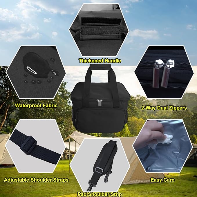 100% Waterproof Storage Station Carrying Case for BLUETTI Elite 30 V2 Compatible with Jackery Explorer 160/240 v2/300 Plus Portable Power Station Carrying Bag Travel Outdoor Bags(Bag Only)