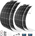 2400W Solar Panel Kit with 2pcs Charge Controller(40A) 4pcs 600W Flexible Monocrystalline Solar Panel for 12-48V Battery Charging Car Battery Camper RV Yacht Solar Panels