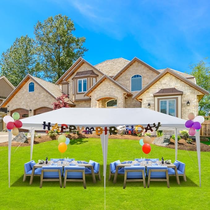 Outdoor Gazebo Canopy Wedding Party Tent Camping Shelter Commercial Instant Shelter Waterproof Tent with Removable Side Walls (10'x20' Without Sides)