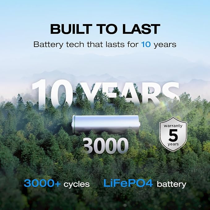 EF ECOFLOW Portable Power Station RIVER 2 256Wh LiFePO4 Battery/ 1 Hour Fast Charging 2 Up to 600W AC Outlets Solar Generator (Solar Panel Optional) for Outdoor Camping/RVs/Home Use