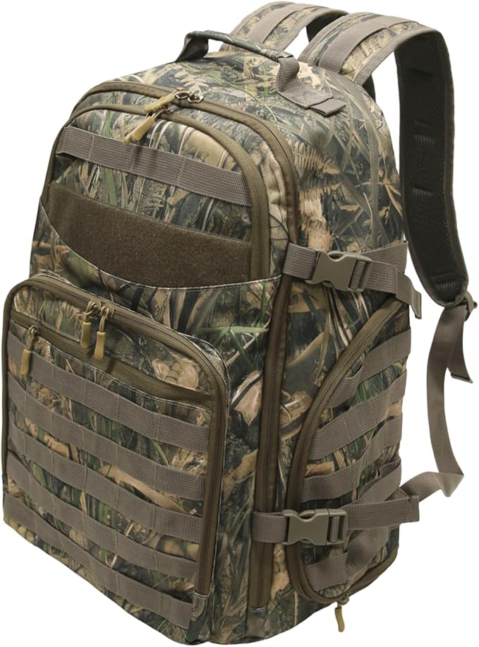 Tactical Hunting Back pack for MenMilitary Molle BackpackAssault Pack37L EDC Hiking &amp Motorcycle Backpack (Aquatic Camouflage)