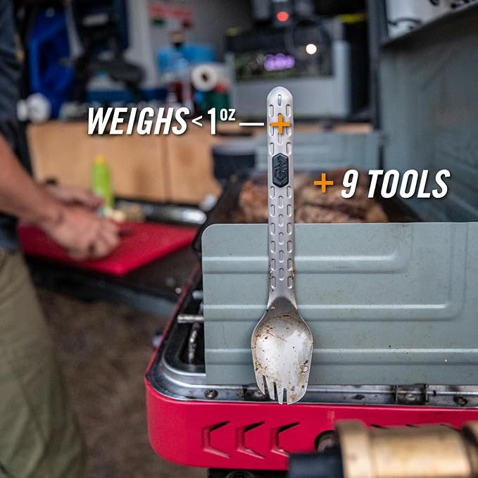 Gerber Gear Devour Multi-Fork - Camp Eating Tool and Multi-Tool - EDC Gear and Equipment - Titanium