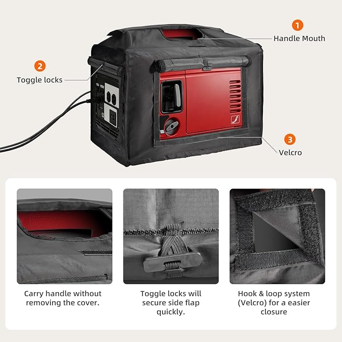 Joramoy Generator Cover While RunningOpened Double-layer 600D Portable Generator Tent for Outside Honda EU2000i EU2200ICWaterproofHeavy Duty