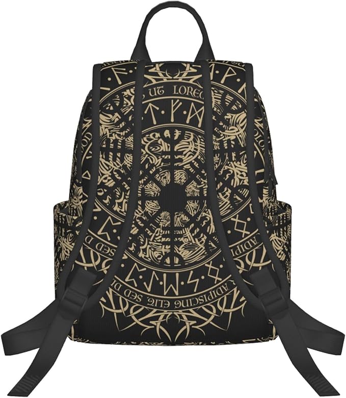 Laptop Backpack Travel Backpack Large Diaper Bag Doctor Bag Backpack for Women &amp Men (Cool Norse Viking Vegvisir runic compass)