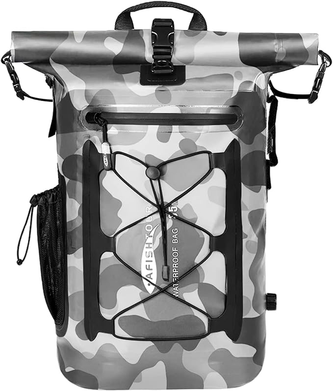 Waterproof Backpack for Men and Women - Roll-Top Floating Dry Bag Backpack for Kayaking Rafting Boating Beach (Black)