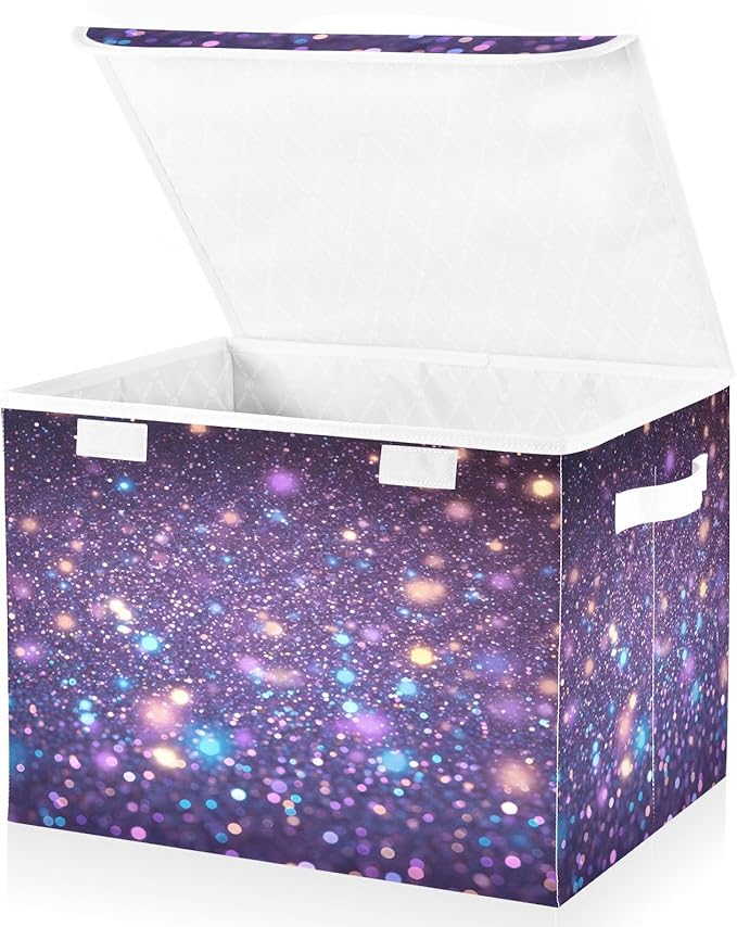Diamonds Crystals Gradient Glitter Decoration Sequins Peach Purple Blue Yellow Storage Bins with Lid Collapsible