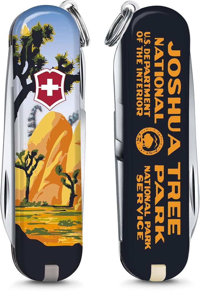 Victorinox Classic SD Swiss Army Knife Compact 7 Functions Swiss Made Pocket Knife with Small Blade Screwdriver and Key Ring - Joshua Tree National Park