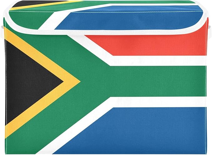 South Africa Flag South African National Storage Bins with Lids Stackable Container Storage Storage Bins with Handles