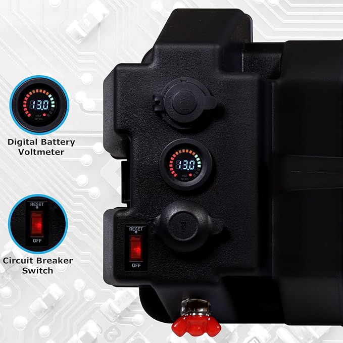 Mighty Max Battery Group 24 Smart Battery Box 12V Power Center for Solar Panels Wind Turbine