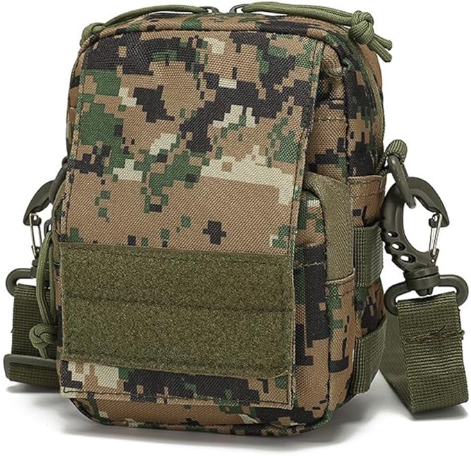 Small Canvas Messenger Bag Tactical Shoulder Bag Crossbody Casual Pack Waist Pack (Jungle Digital)
