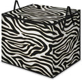 Large Zebra Storage Bags with Lid XL Blanket Clothes Storage Bins Foldable Organizers Storage Containers with Handle for Comforters Bed Sheets Pillows Zebra Print