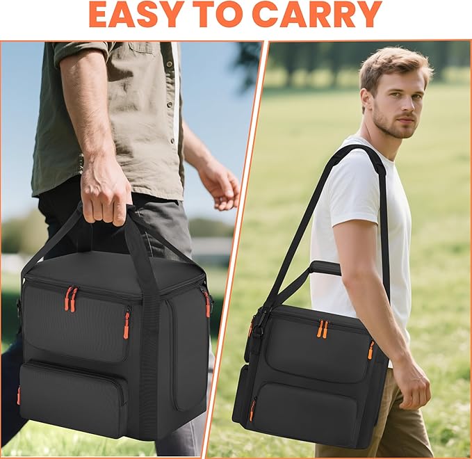 Portable Power Station Carrying Bag Compatible with BLUETTI AC180 Power Station Storage Case for Charging Cable and Accessories (BLACK Without Retractable Handle)