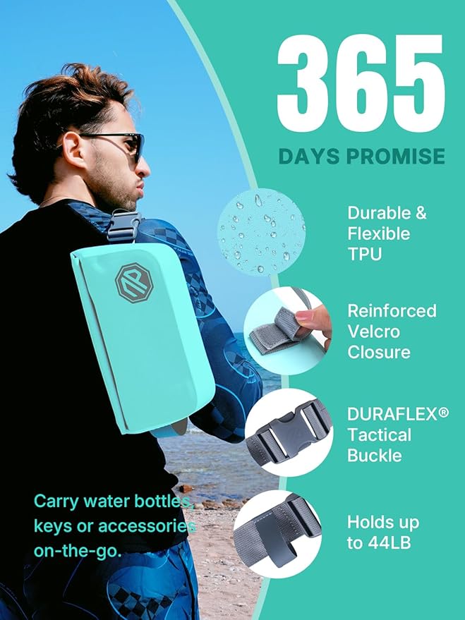 niphean IPX7 Waterproof Fanny Pack with Magnetic One-Hand Closure Durable Waterproof Dry Bag for Kayaking Paddle Boarding Beach Cruise Essentials 2.5L Phone Pouch Dry Bags for Men Women Mint