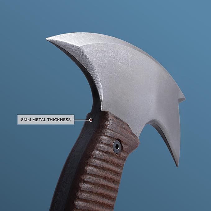 AncientSmithy Tomahawk Axe - Handmade Tactical Tomahawk Hatchet - Full Tang Combat Axe for Military Camping and Outdoor Activities (Hatchet with Leather Sheath)