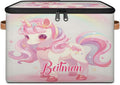 Storage-Bins with Lids Handle Customized Stackable-Storage-Bin for Kids-Boys-Girls-Toys Cube Collapsibl Basket Unicorn Stars