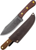 Condor Tool &amp Knife Mini Hudson Bay Fixed Blade Hunting Knife - 1075 High Carbon Steel - Hand Crafted Welted Leather Sheath - 4.9in Blade - 5mm Thick - 9.5oz