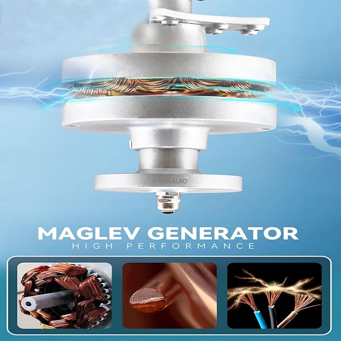 12000W No Noise Vertical Axis Wind Turbine Generator220V 12V 24V 48V Magnetic Levitation Wind Turbine with MPPT Controller for Home Street Lighting(White)12V