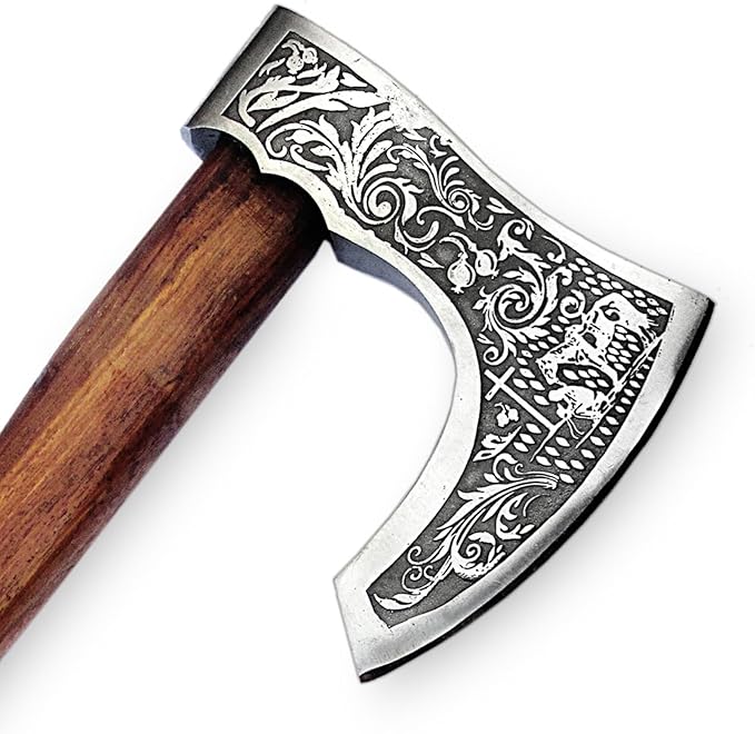 Custom Handmade Viking Hatchet Axe Carbon Steel Bearded Axe - Camping Axes - Tomahawk Battle Axe - Estwing Ax - Axe with Leather Sheath - Ideal Gift for Men Birthday for Him (9875)