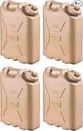 Scepter 4-Pack Portable Military Style Water Container for Camping &amp Outdoors 5 Gallon Sand - Heavy-Duty Plastic Beverage and Hydration Dispenser for Outdoor Trip