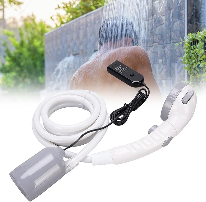 Dpofirs Portable Shower for Camping Electric Intelligent Shower Pump Car or USB Powered IPX7 Water Proof Outdoor Shower Kit for Hiking Travel Car Pet