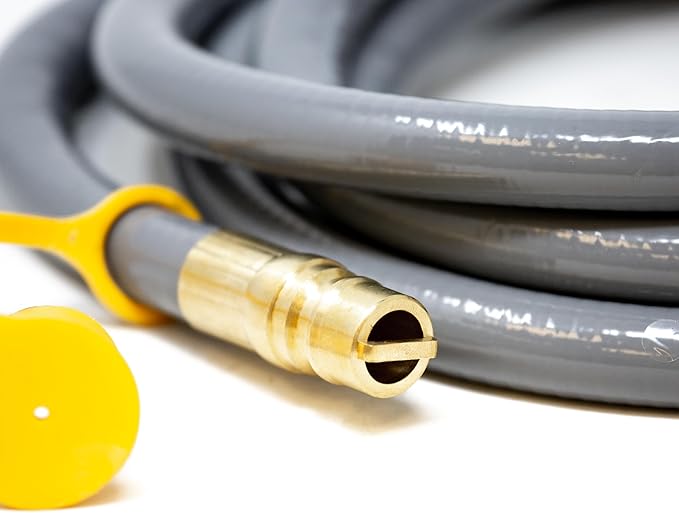 FIRMAN 1805 Natural Gas 10' Hose with Storage Strap Quick Connect Heavy Duty Flexible Weather Resistant Extension Hose for Tri-Fuel Generators BBQ Grills and Outdoor Appliances