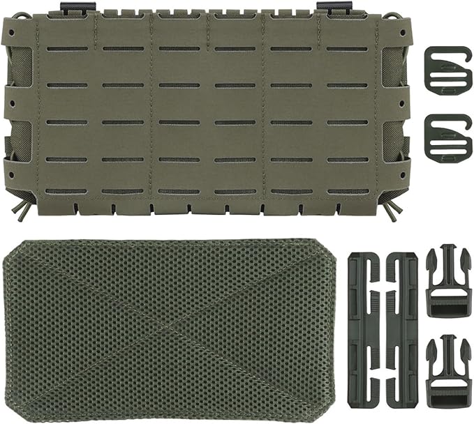 Multifunctional Tactical Chest Mag Pouch Plate Hook and Loop Tactical Panel for 556 Mag Multipurpose MOLLE Front Flap Walkie Talkie Bag Hanging Panel