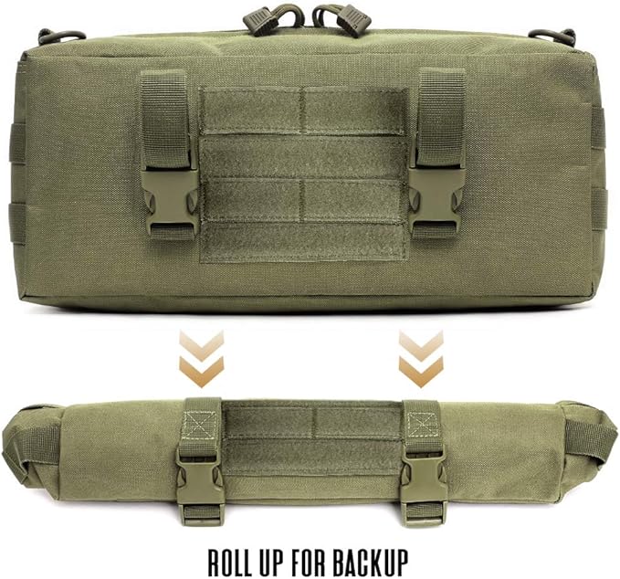 WYNEX Large Molle Pouch Tactical Molle Bag Vertical Admin Pouch Modular Utility Pouch Increment Side Pouch for Tactical Backpack Molle Rucksack Attachment with Shoulder Strap For Use as Sling Bag