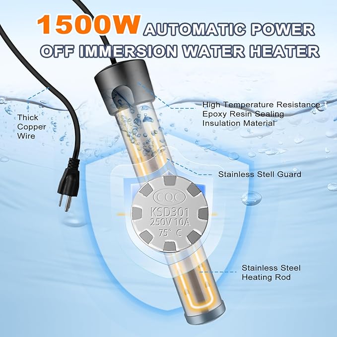 Portable Camping Shower Kit 6000mAh Rechargeable Outdoor Shower Kit with Intelligent LED Display for Camping Hiking RV Traveling Beach