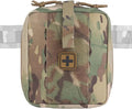 Tactical Camo IFAK Pouch MOLLE Medical Organizer with Elastic Storage Board Front Tool Slots and Rear Shear Pocket Attaches to Vest Belt or Backpack