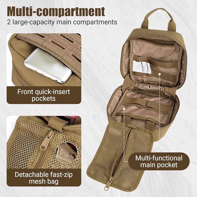 Tactical MOLLE Admin Bag Waterproof Tactical Molle Pouch Breathable Modular Tool Pouches for Sports Hiking Camping Traveling