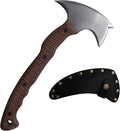 AncientSmithy Tomahawk Axe - Handmade Tactical Tomahawk Hatchet - Full Tang Combat Axe for Military Camping and Outdoor Activities (Hatchet with Leather Sheath)