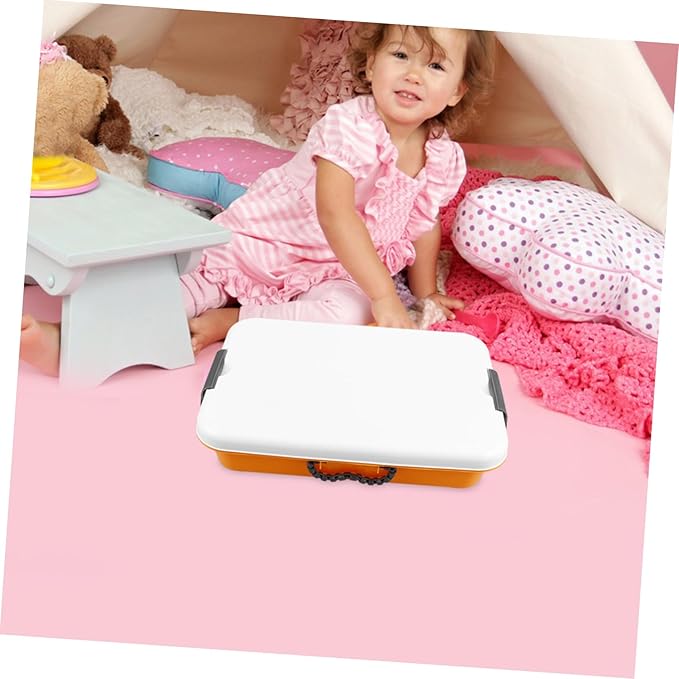 Abaodam Handheld Sand Tray with Lid Portable Montessori Storage Bin Sturdy Plastic Sandbox Organizer for for Craft Supply Storage