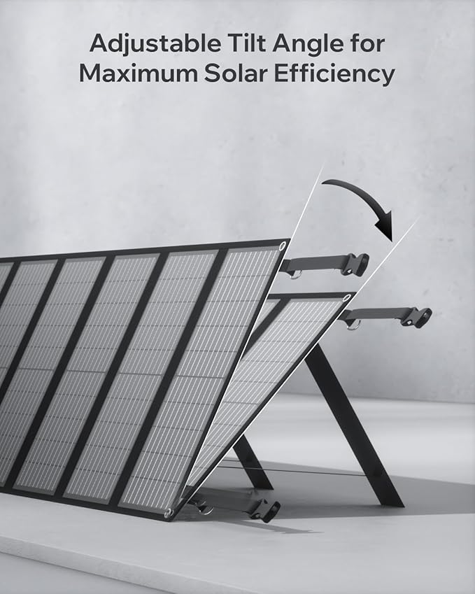 200W Solar Panel 12-Fold Portable Solar Charger with Adjustable Kickstand IP65 Waterproof Solar Panel Kit for Camping RV Outdoor Home Emergency &amp Off-Grid Use