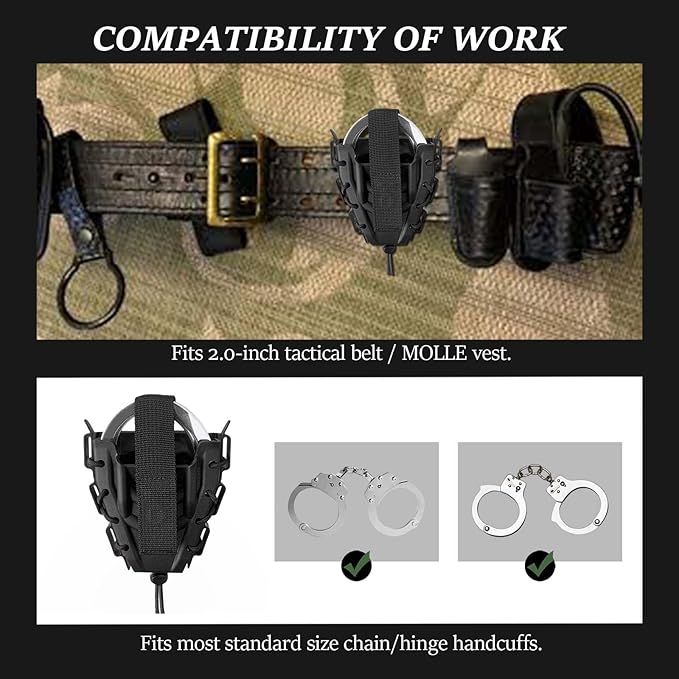 Molle Handcuff Pouch Cuff Case for Duty Belt Fit Handcuff Holder for Duty Belt and Handcuffs Holster