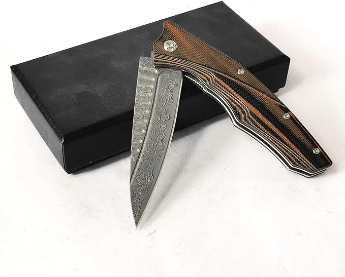 High Hardness VG10 Damascus Navaja Folding Knife Portable Outdoor Survival Fold Knives Wilderness Survival Camping Pocket Knife