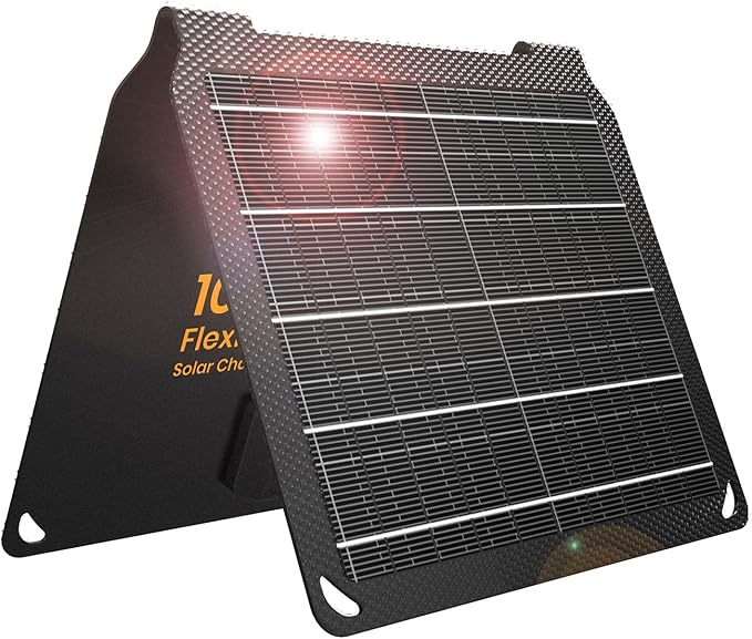 10W Solar Panels Portable (5V 2A Max)Foldable Solar Charger with USB-A Port for Cell PhoneIpadPower Bank Ip67 Waterproof Monocrystalline Silicon Solar Panels for Camping Outdoor Backpacking