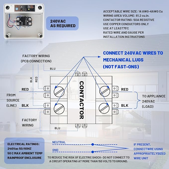 50 Amp Load Manager Smart Management Module compatible with Generac 7000 Wireless Generator Protection Module with 8-Zone Control &amp Real-Time LED Monitoring