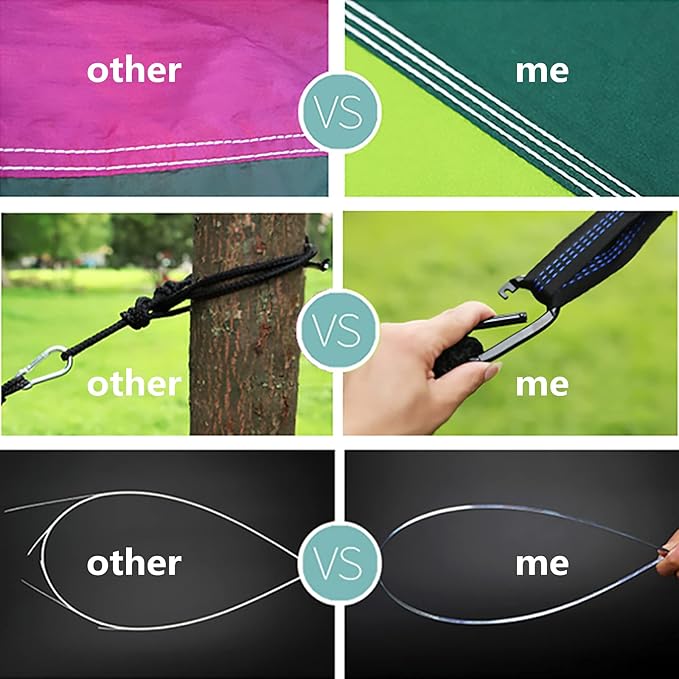LFL Camping Hammock with Mosquito Net Hammocks with 13ft Tree Straps Carabiners Automatic Quick Open Outdoor Portable Hammock Nylon Parachute Material Outside Hammock with net Blue