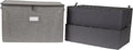 Covermates Keepsakes Adjustable Zip-Top Storage Box FlexGrid Organizer Compartments Heavy Duty Polyester Stackable Design ID Window Reinforced Handles Grey Heather
