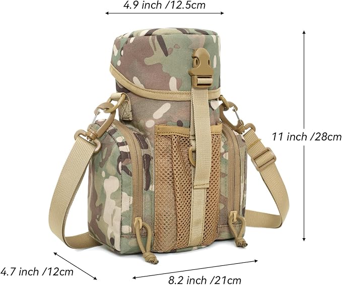 Large Tactical Molle Water Bottles Bag Pouch with Strap Water Bottle Carrier Bag Molle Tactical Pouches for Backpack