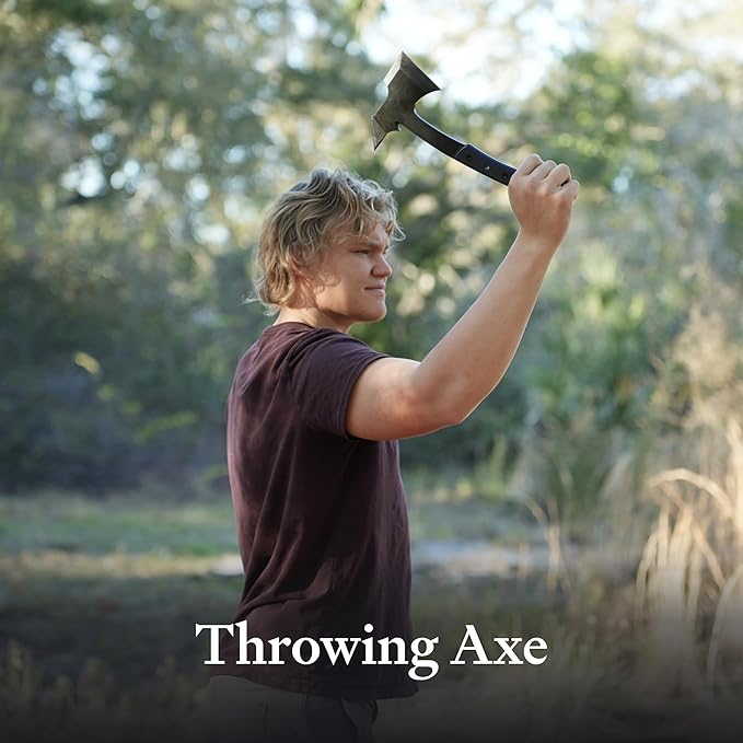 KOVA Black Thorn Hatchet - Stainless Steel 14 Overall Length 6.8 Blade G10 Handle - Lightweight &amp Durable Axe Ideal for Camping Survival and Outdoor Adventure