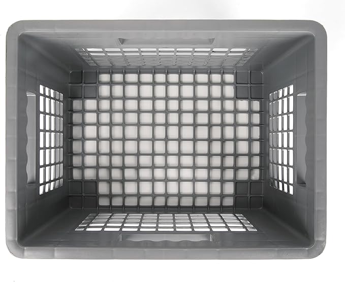 Hudson Exchange 12 x 16 x 8 (12 Pack) Mesh Straight Wall Handled Storage Container Tote Gray